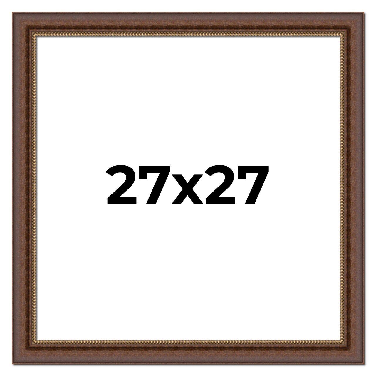 Square Traditional Brown Picture Frame - UV Acrylic, Foam Board Backing, Hanging Hardware